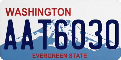 WA license plate AAT6030