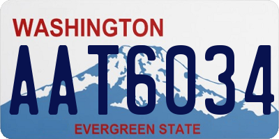 WA license plate AAT6034
