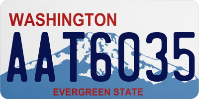 WA license plate AAT6035