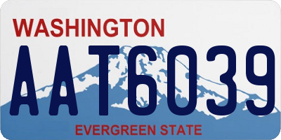 WA license plate AAT6039