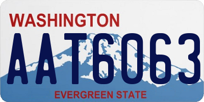 WA license plate AAT6063