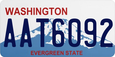 WA license plate AAT6092