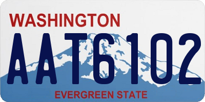 WA license plate AAT6102