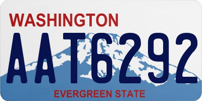 WA license plate AAT6292