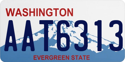 WA license plate AAT6313