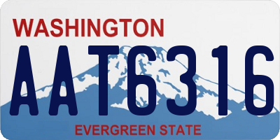 WA license plate AAT6316