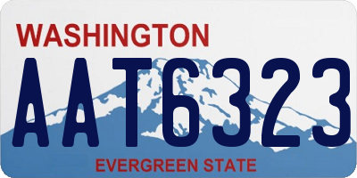 WA license plate AAT6323