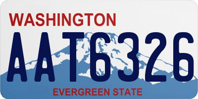 WA license plate AAT6326