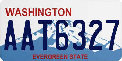 WA license plate AAT6327