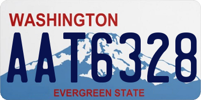 WA license plate AAT6328