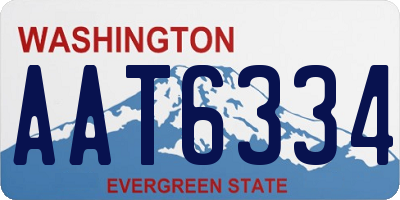 WA license plate AAT6334