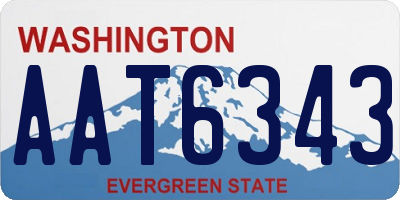 WA license plate AAT6343