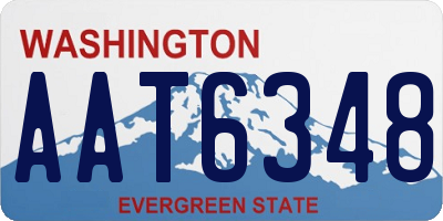 WA license plate AAT6348