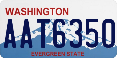 WA license plate AAT6350
