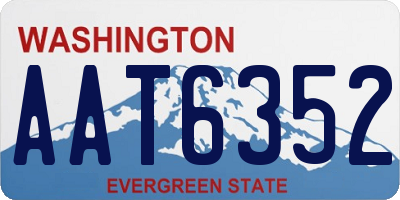WA license plate AAT6352