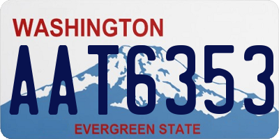 WA license plate AAT6353