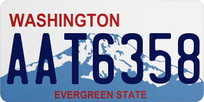 WA license plate AAT6358