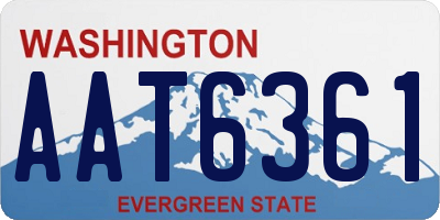 WA license plate AAT6361