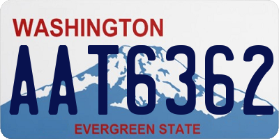 WA license plate AAT6362