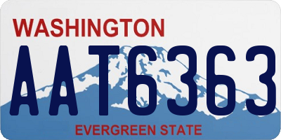 WA license plate AAT6363