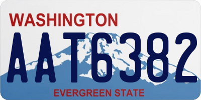 WA license plate AAT6382
