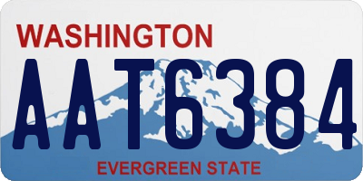WA license plate AAT6384