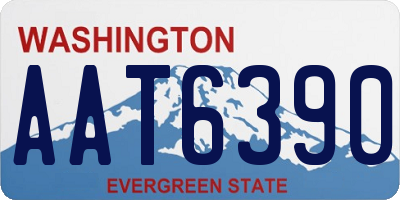 WA license plate AAT6390