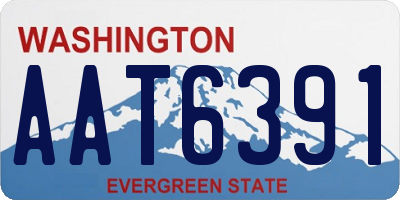 WA license plate AAT6391