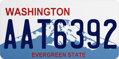 WA license plate AAT6392