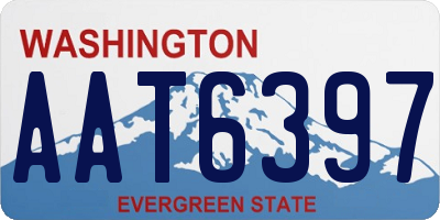WA license plate AAT6397