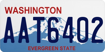 WA license plate AAT6402