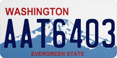 WA license plate AAT6403