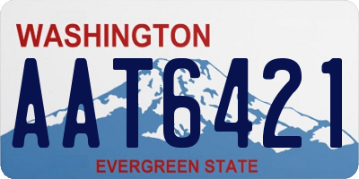 WA license plate AAT6421
