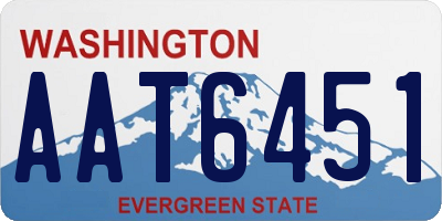 WA license plate AAT6451