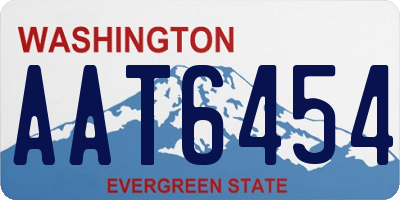 WA license plate AAT6454