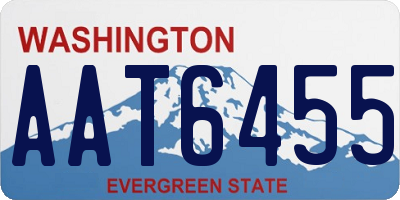 WA license plate AAT6455