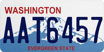 WA license plate AAT6457