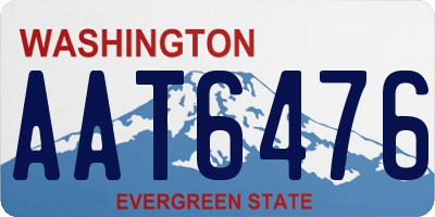 WA license plate AAT6476
