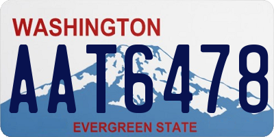 WA license plate AAT6478