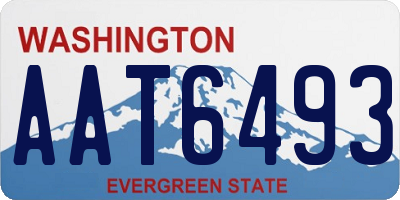 WA license plate AAT6493