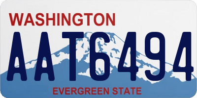 WA license plate AAT6494