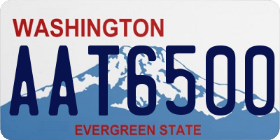 WA license plate AAT6500