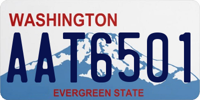 WA license plate AAT6501