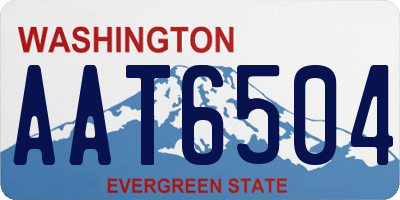 WA license plate AAT6504