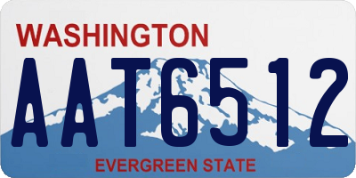 WA license plate AAT6512