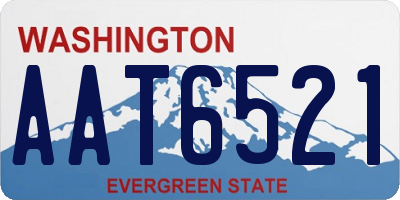 WA license plate AAT6521