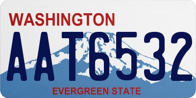 WA license plate AAT6532