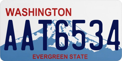 WA license plate AAT6534