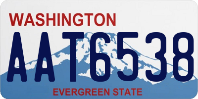 WA license plate AAT6538