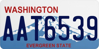 WA license plate AAT6539